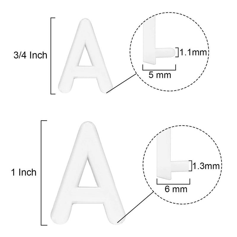[Australia - AusPower] - Letter Board Letters,645 PRE-Cut Characters (3/4 and 1 Inch,White) With Sorting Tray Choice B 