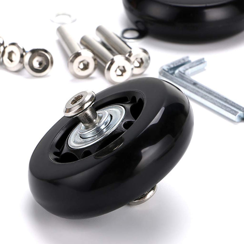 [Australia - AusPower] - OwnMy Luggage Suitcase Replacement Wheels, Rubber Swivel Caster Wheels Bearings Repair Kits, A Set of 4 