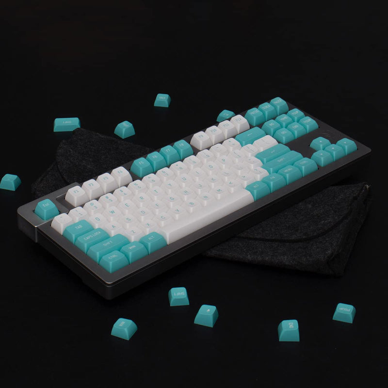 [Australia - AusPower] - Mintcaps White Green Keycaps 150 Keys Doubleshot MSA Profile Custom Keycaps for 61/64/68/84/87 Mechanical Gaming Keyboard Light Green 