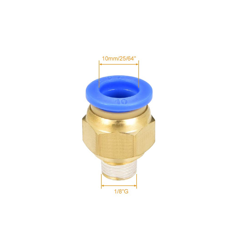 [Australia - AusPower] - uxcell Straight Pneumatic Push to Quick Connect Fittings G1/8 Male x 10mm Tube OD 10pcs 