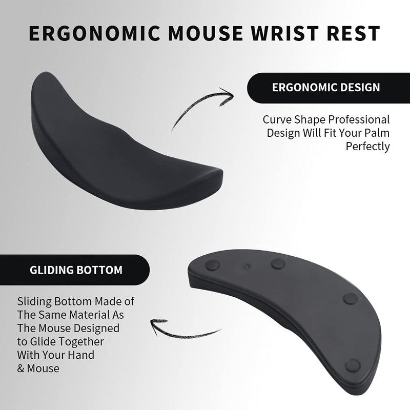 [Australia - AusPower] - Palm Rest Support Pad Mouse Wrist Rest Support for Office Computer Laptop Typing Pain Relief Black 