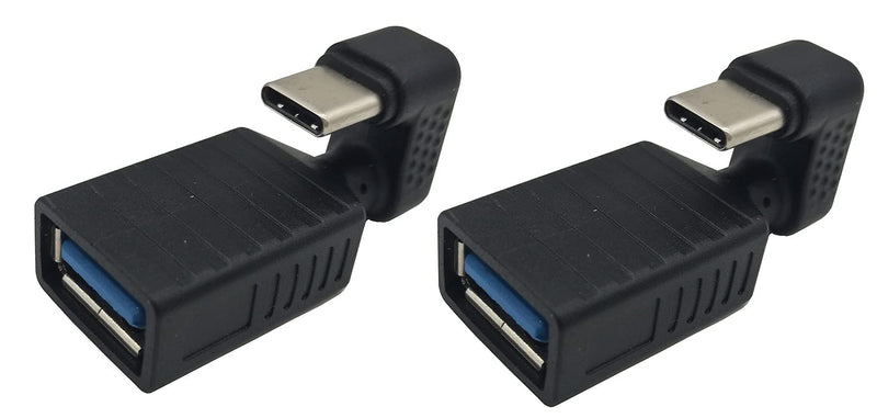 [Australia - AusPower] - Traovien USB C 180 Degree Adapter, (2 Pack) USB Type C U Shape Adapter,180 Degree USB C Male to USB 3.0 A Female Adapter Convertor Extension for Laptop, Tablet, Mobile Phone 