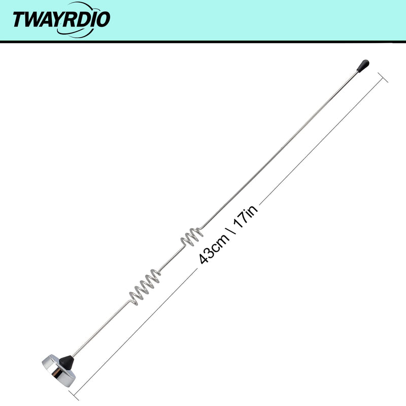 [Australia - AusPower] - TWAYRDIO Dual Band 17 Inch NMO Antenna for Motorola Radios, VHF UHF 144/430MHz Amateur Mobile Antenna with NMO Connection for Midland Kenwood Icom Vertex Transceivers (Requires NMO Mount) 