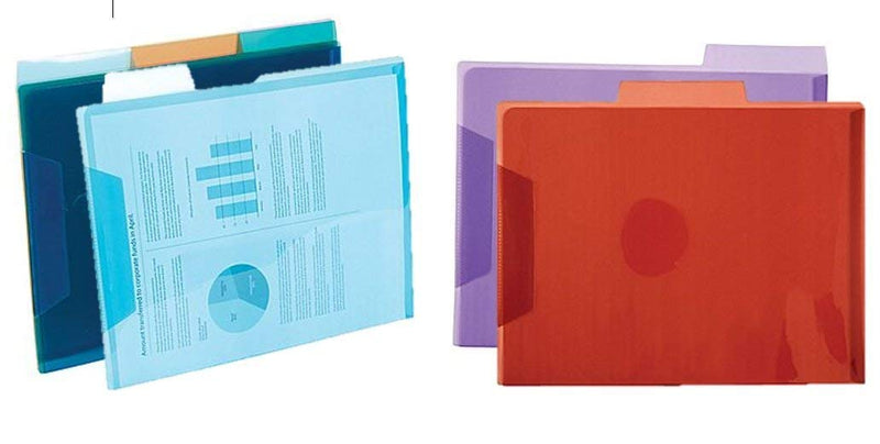[Australia - AusPower] - 1InTheOffice Translucent Poly File Folders, Assorted, 12/Pack 