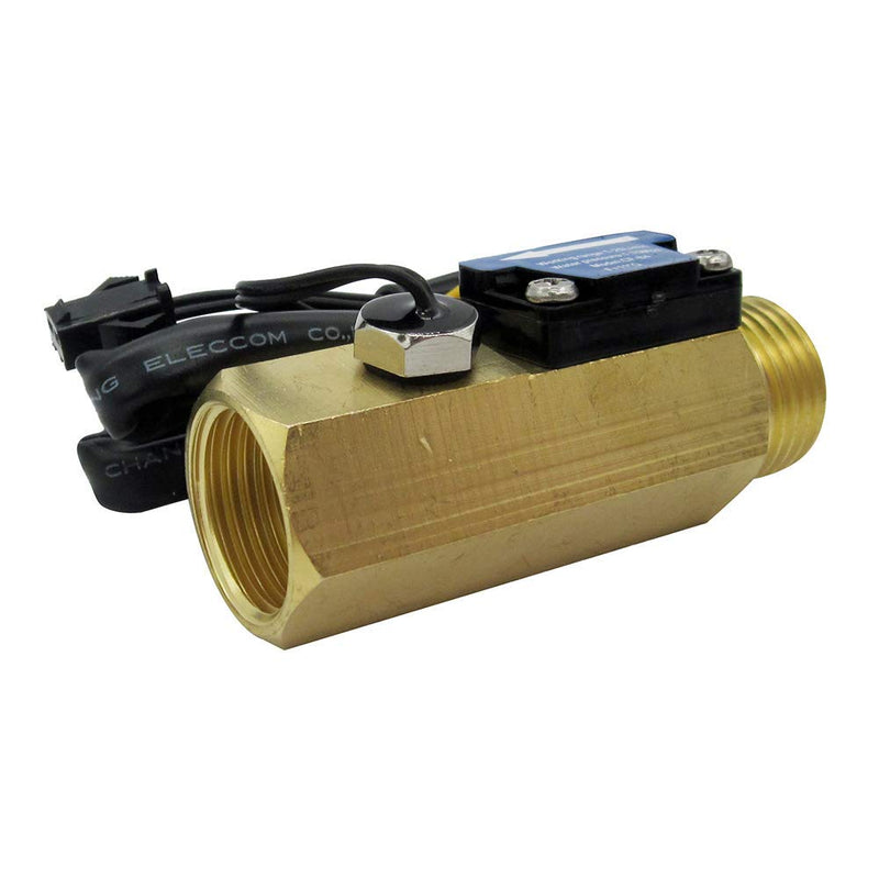 [Australia - AusPower] - DIGITEN Water Flow Sensor G1/2"Thread Female to Male, Hall Sensor Flow Meter Flowmeter Counter with Temperature Sensor 1-25L/min 