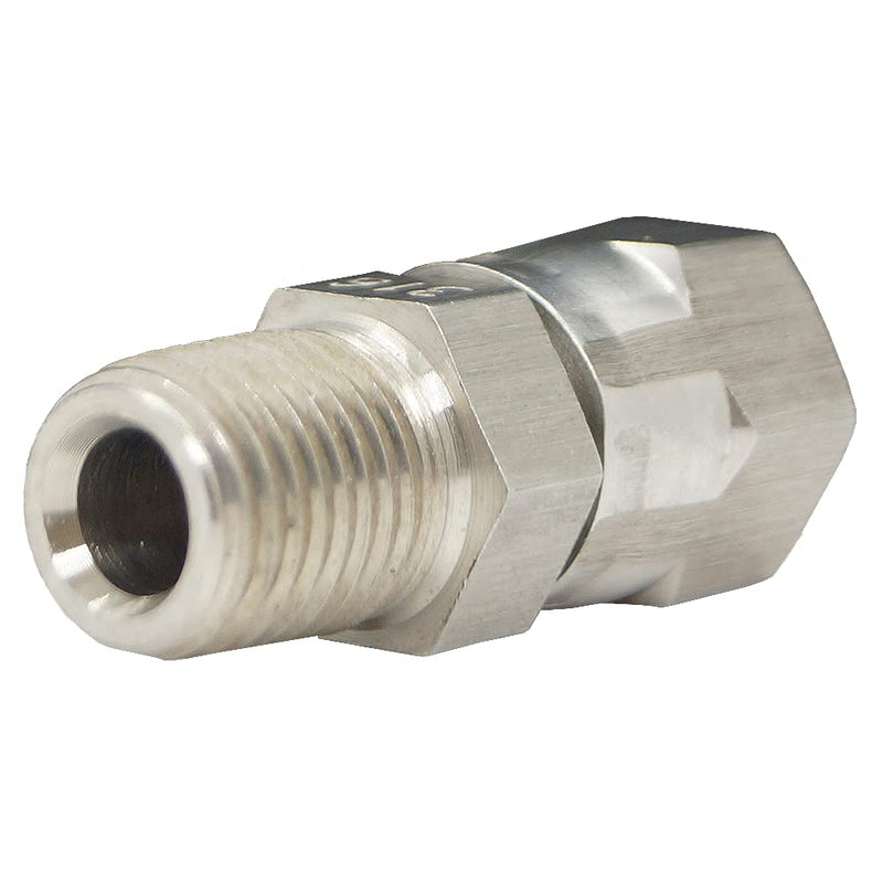 [Australia - AusPower] - RFS Stainless Steel Straight Tube Fitting, 1/2" Female JIC Swivel x 1/2" Male NPT Pipe 1/2"JIC x 1/2"NPT 
