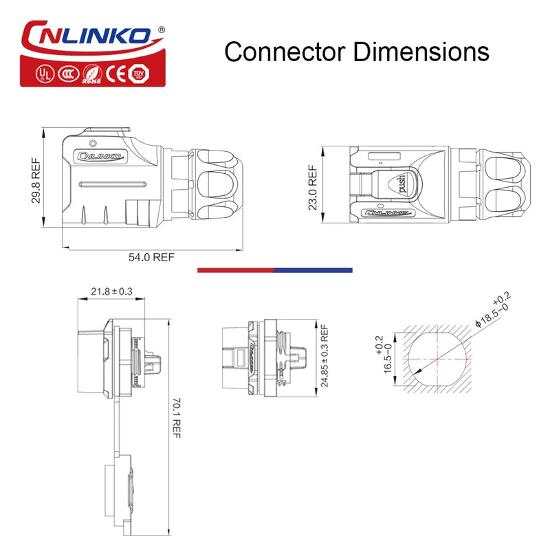 [Australia - AusPower] - CNLINKO IP67 Circular Panel M16 Plastic 3 Pin Plug and Socket Electrial Waterproof Auto Wire Harness Solder with Cover for Power Equipment DC/AC Welding Connector (2 Pin) 2 Pin 