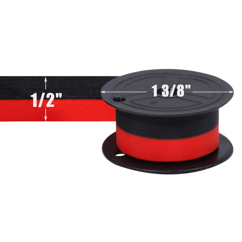 [Australia - AusPower] - Bigger Replacement for GR24 Porelon 11216 Universal Twin Spool Calculator Ribbon for Nukote BR80c, Sharp El 1197 P III, Dataproducts R3027 (1 3/8" of Spool Diameter, 1/2" Wide, Black/red, 12-Pack) Black and Red 12 Pack 