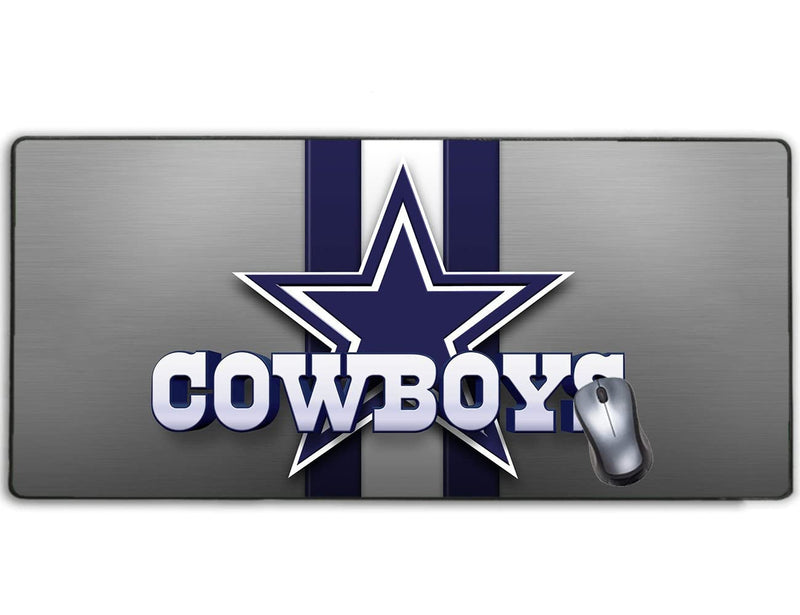 [Australia - AusPower] - Large Gaming Mouse Pad,Stitched Edges Extended Mousepad with Non-Slip Rubber Base for Laptop Computer Desktop Keyboard,Football Fans White Blue Design Mat 