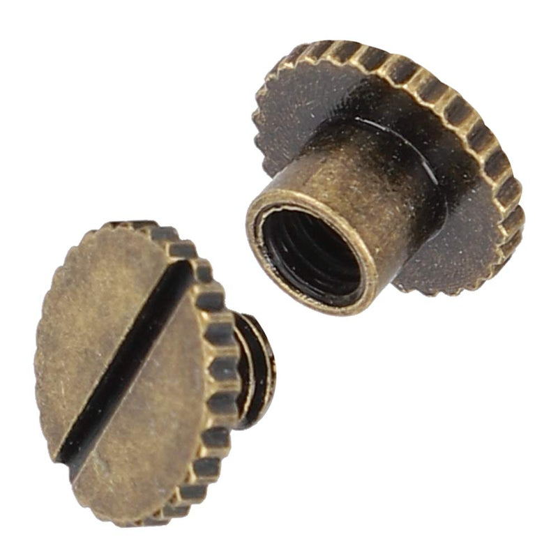 [Australia - AusPower] - GLOGLOW Brass Leathercraft Rivets, 30 Set Screw Post Metal Chicago Screws Binding Screw Leather Screw Nail Rivet Button Solid Belt Tack Screw Book Rivets(Bronze) Bronze 