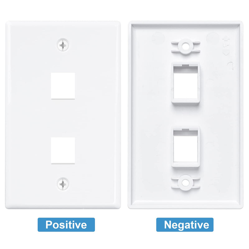 [Australia - AusPower] - Iwillink (2-Pack) 2-Port Ethernet Wall Plate, Keystone Jack Wall Plate with RJ45 Keystone Inline Coupler insert, Female to Female Cat6 Keystone Jack Wall Plate, Blue 2 Pack 2-Port 