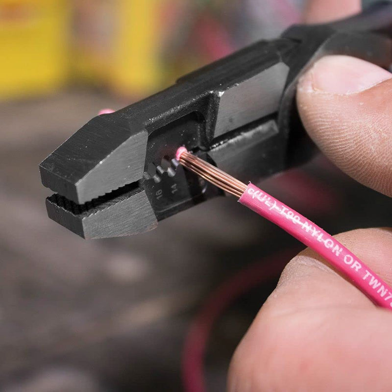 [Australia - AusPower] - Klein Tools J215-8CR Multitool Pliers, Hybrid Multi Purpose Tool / Crimper, Wire Stripper, Bolt Shearing, Wire Grabbing, Twisting, Looping 8-Inch 