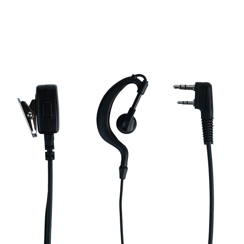 [Australia - AusPower] - Caroo G Shape Earpiece Headset with PTT Mic Compatible with Baofeng UV-5R BF-888S BF-F8HP BF-F9 UV-82 UV-82HP UV-82C TK-2107 TK-3107 Kenwood Walkie Talkies Two Way Radio 2 pin 