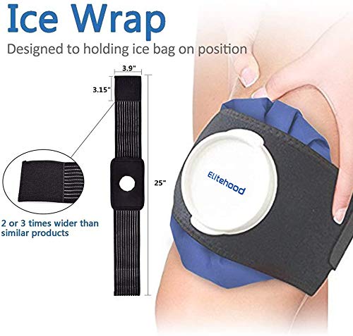 [Australia - AusPower] - Elitehood Ice Cold Pack Reusable Ice Bags Hot Water Bag for Injuries, Hot & Cold Therapy and Pain Relief with Elastic Breathable Support Wrap, 4-Pack, 3 Sizes (6"/9"/11"), (for Hot Therapy is 50-60℃) 