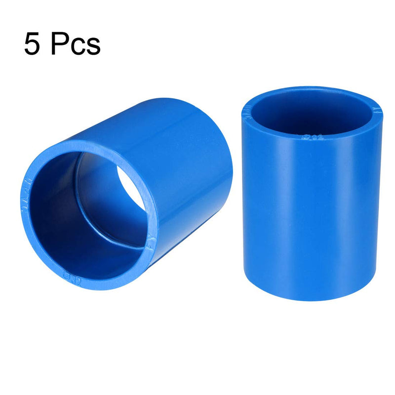 [Australia - AusPower] - uxcell 32mm Straight PVC Pipe Fitting Coupling Adapter Connector Blue 5 Pcs 