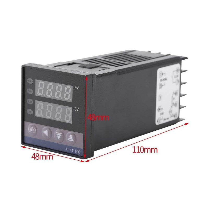 [Australia - AusPower] - YXQ REX-C100 Temperature Thermostat Controllers Digital Intelligent PID LED, 100-240VAC, K Sensor, 40A Solid State Relay, Heat Sink (REX-C100 + K + 40A SSR+Heat Sink) 