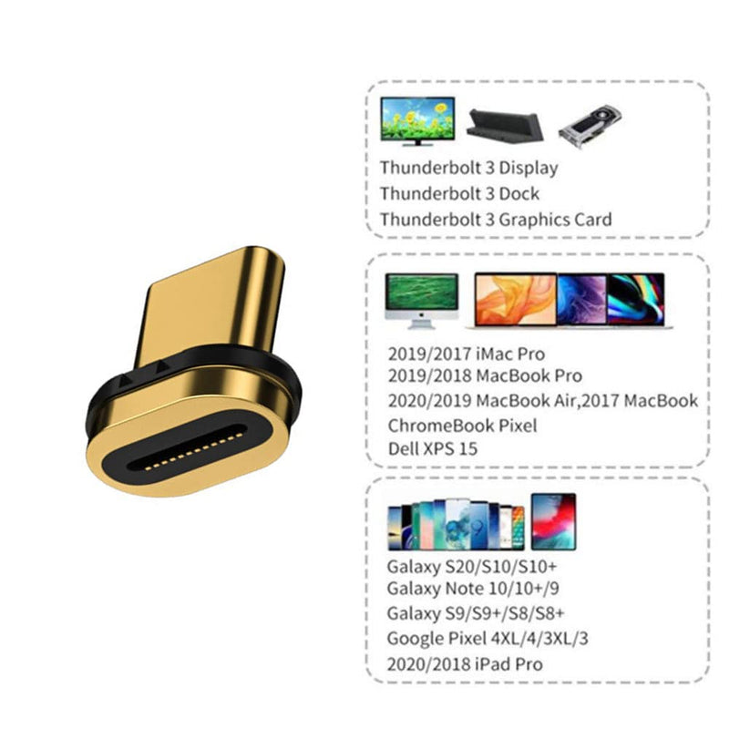 [Australia - AusPower] - Cablecc 40Gbps USB4 Type C Magnetic Connector Straight Connector 100W Power Data 8K Video Adapter for Laptop Phone Straight Male Connector 