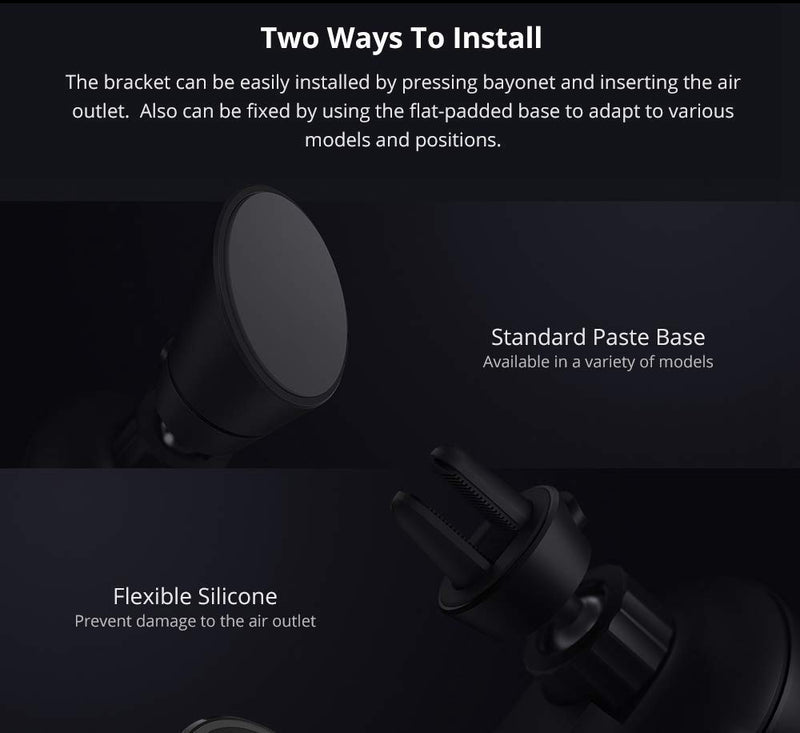 [Australia - AusPower] - Xiaomi Infrared Sensor Wireless Car Charger Electric Auto Pinch Ring Lit Charging 