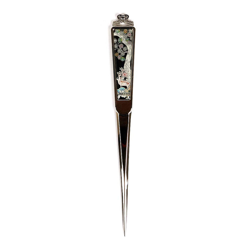[Australia - AusPower] - Decorative Envelope Paper Letter Opener with Mother of Pearl Antique Design Silver Steel Office Knife Hand Cutter Blade (Pine Tree) 