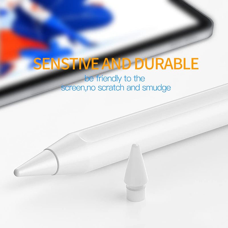 [Australia - AusPower] - Tucana Silicone Pen Tips Compatible for Apple iPad Pencil 1st & 2nd Generation (White 2-Pack) 