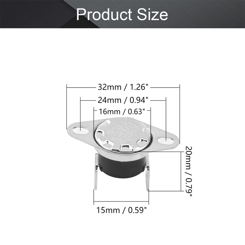 [Australia - AusPower] - Fielect 2Pcs KSD301 Thermostat 50°C/122°F Normal Closed N.C Adjust Snap Disc Limit Control Switch Microwave Thermostat Thermal Switch Bent Angle 