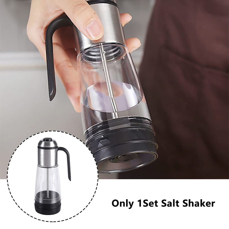 [Australia - AusPower] - Salt Shaker Quantitative Stainless Steel Kitchen Tool Salt and Pepper Shaker Seasoning Bottle with Funnel silver - 1pc 170ml 