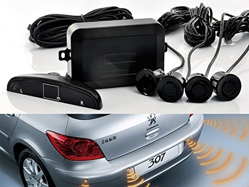 [Australia - AusPower] - EKYLIN Car Auto Vehicle Reverse Backup Radar System with 4 Parking Sensors Distance Detection + LED Distance Display + Sound Warning (Red Color) Red 4 Sensors 