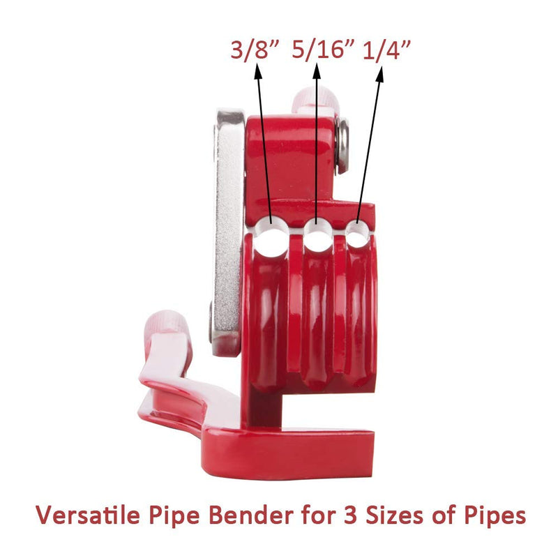 [Australia - AusPower] - Wostore 180 Degree Tubing Bender for 1/4 5/16 and 3/8 Inch Copper Aluminum Thin Stainless Steel Red 