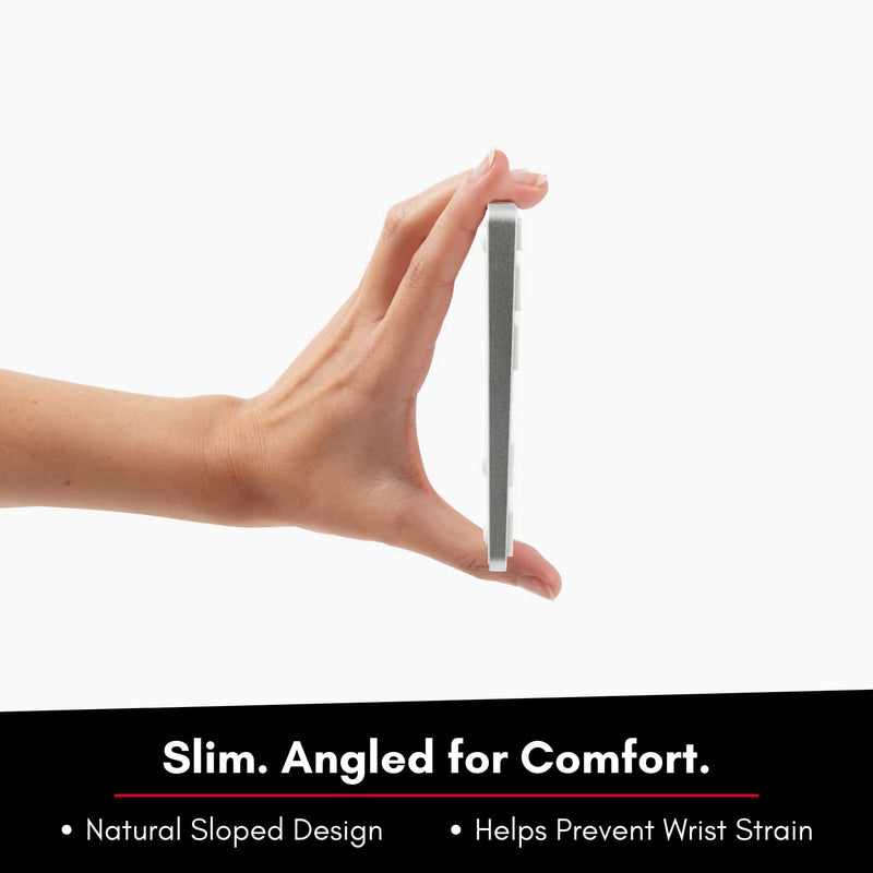 [Australia - AusPower] - Macally Bluetooth Number Pad for Laptop - Rechargeable Wireless Numeric Keypad - Slim 35 Key Wireless Number Pad for Data Entry, 10 Key Numpad Compatible with MacBook, iPad, Laptop, Windows, Android Silver 