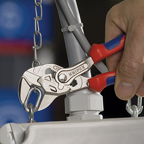 [Australia - AusPower] - KNIPEX Tools - Pliers Wrench, Chrome, Multi-Component (8605180), 7-1/4 inches 7.25-Inch Comfort Grip 