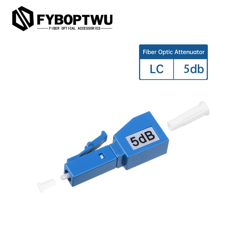 [Australia - AusPower] - FYBOPTWU - 2 Packs 5dB LC Singlemode Fiber Attenuator 5dB LC/UPC SM Single Mode Fixed Fiber Optic Attenuator LC Male to LC Female Adapter 