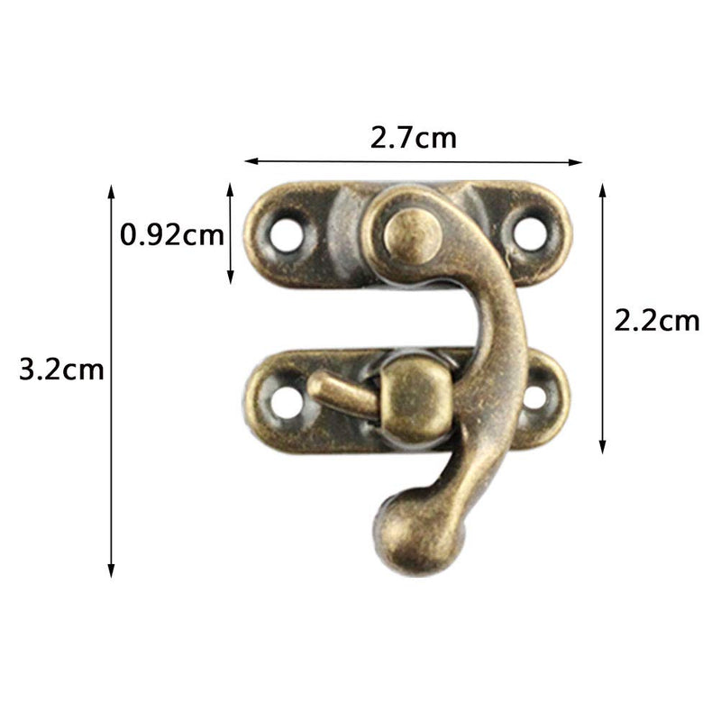 [Australia - AusPower] - Wobe 60pcs Small Box Hinges and 30 Sets Antique Right Latch Hook Hasp with 360 Pcs Replacement Screws for Wood Jewelry Box Hasp Catch Decoration - Bronze Tone Small-30 Set 