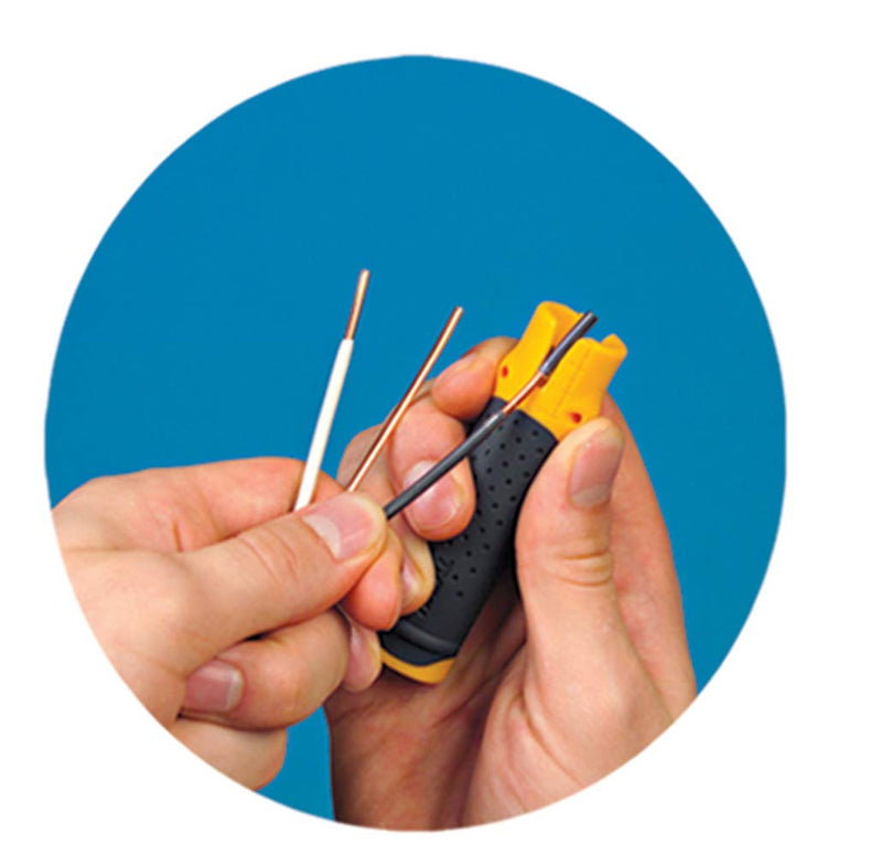 [Australia - AusPower] - IDEAL Electrical 45-025 Lil’ Ripper Stripper – Wire Stripper w/ Slitting Blade, V-Notch, Flat Blade Clip 