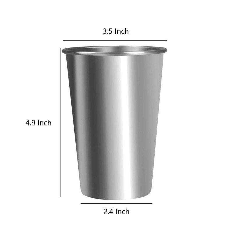 [Australia - AusPower] - KISEER 5 Pack 16 Ounce Stainless Steel Pint Cups Shatterproof Cup Tumblers Unbreakable Metal Drinking Glasses for Bar, Home, Restaurant 