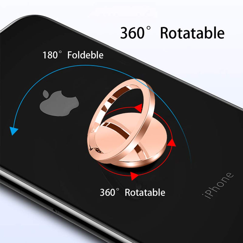 [Australia - AusPower] - Ultra Slim Phone Ring Holder, Tomorotec Thin Cell Phone Ring Stand for Magnetic Car Mount with Black Car Mount Hook - for iPhone X XR XS 8 7 Plus 6S 6 5s 5 SE, Galaxy S8 S7 S6 Edge (Rose Gold) 
