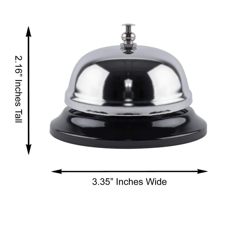[Australia - AusPower] - 2 Pack Call Bell Front Desk 3.35 inch Silver Metal Anti-Rust Ringing Service Bell, for Hotels, Offices, Pet Dog Training, Schools, Reception, Restaurants, Warehouses, Elderly and Kids Hospitals 