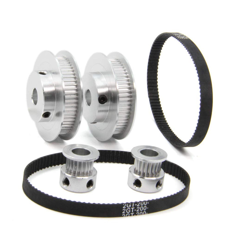 [Australia - AusPower] - Zeberoxyz 2PCS Set GT2 Synchronous Wheel 20&60 Teeth 8mm Bore Aluminum Timing Pulley with 2PCS Length 200mm Width 6mm Belt (20-60T-8B-6) 20-60T-8B-6 