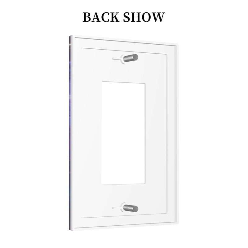 [Australia - AusPower] - Ukutarly Galaxy Decorative Electrical 1 Gang Single Rocker Space Blue Night Starry Sky Stars Universe Wall Plate Light Switch Cover Faceplate Wallplate For Kitchen Home Office Room 