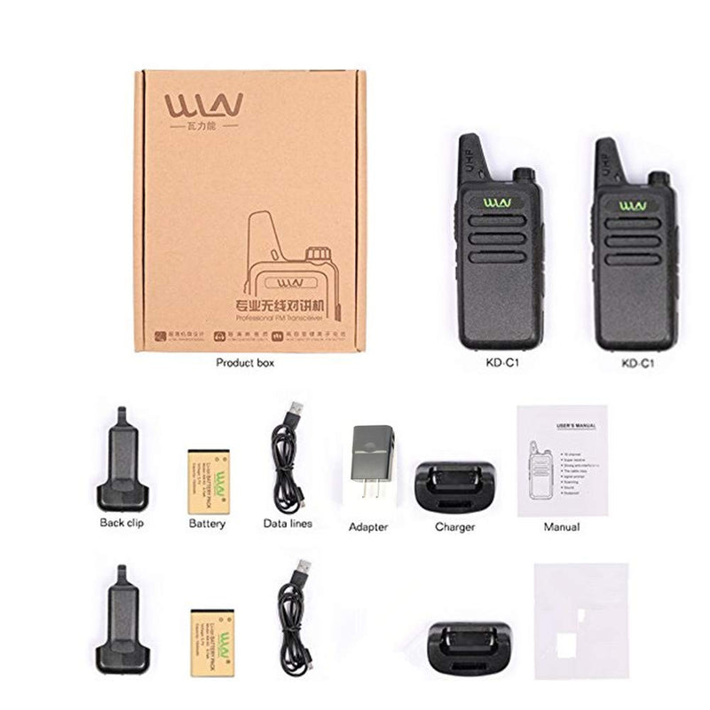 [Australia - AusPower] - WLN KD-C1 Mini Walkie Talkie UHF 400-470Mhz Two Way Radio (1 Pair) 