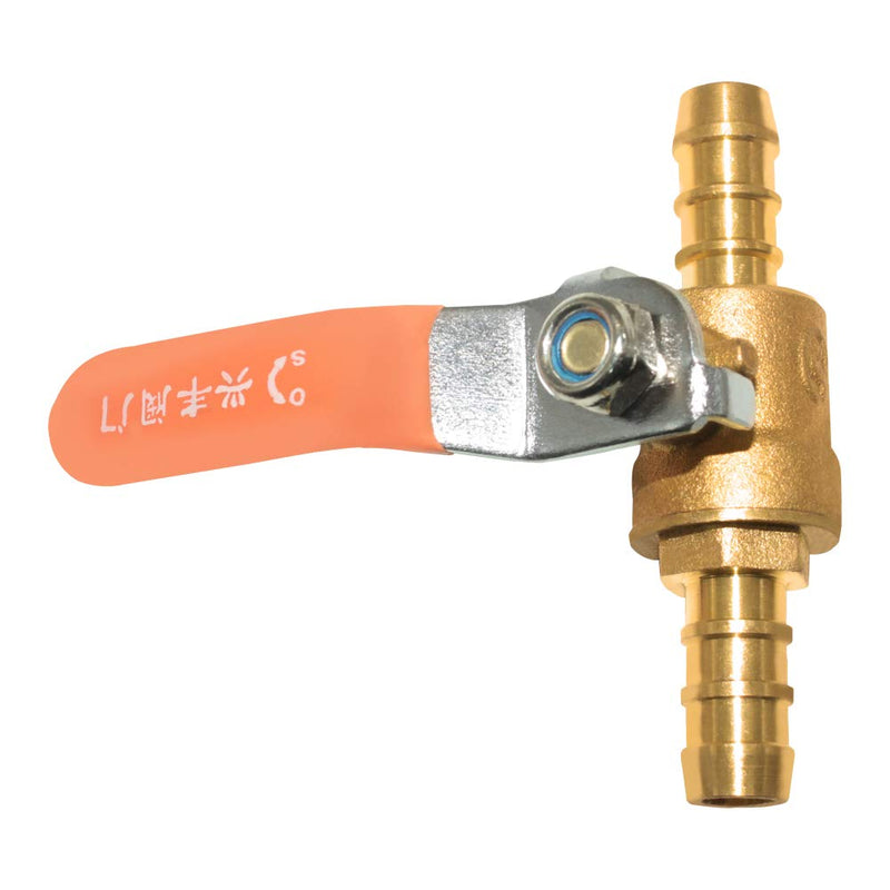 [Australia - AusPower] - Hooshing 3/8" Barbed Shut Off Ball Valve Soild Brass Pipe Tubing Fitting with Clamps for Water Air Fuel Line Oil,Pack of 2 3/8 Inch 