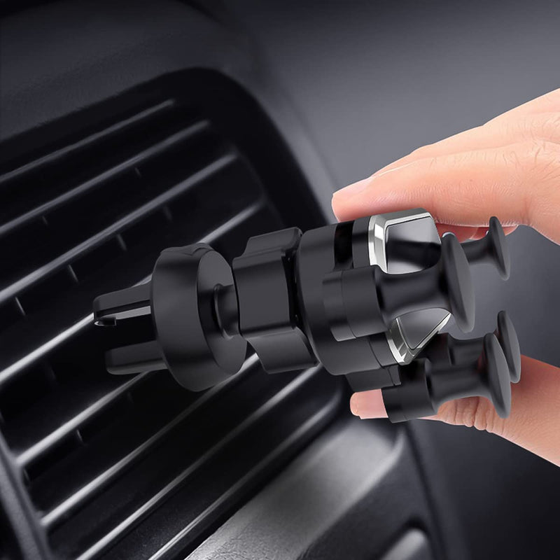[Australia - AusPower] - Phone Holder Mount for Car, Adjustable Durable Gravity Phone Holder for Air Vent with Clip, Compatible with 4-7" Mobile Phones, Devices, Fit for Most Cars, Car Accessories (Silver) Silver 