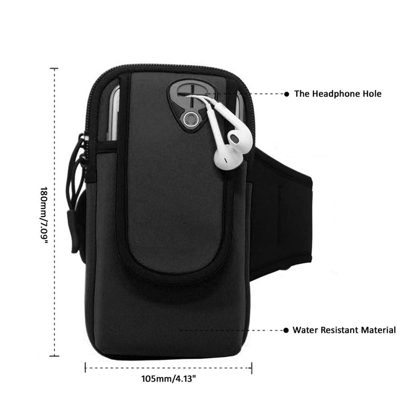 [Australia - AusPower] - FITRISING Cell Phone Armband for iPhone Xs Max, XR, Xs, X, 8 7 6s 6 Plus, 8 7 6s 6, Galaxy S10, S10+, Note 9, Note8, Water Resistant with Adjustable Sport Band, for Running, Hiking, Cycling Black 