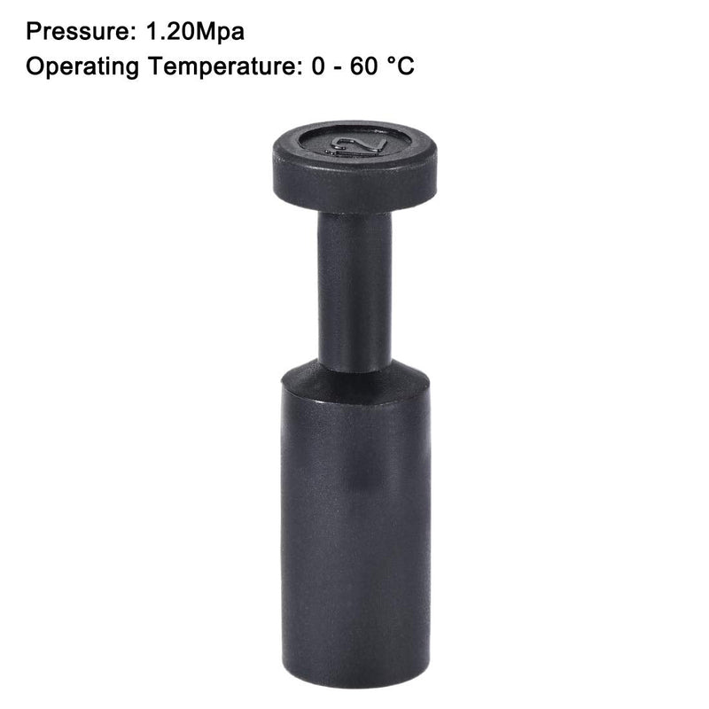 [Australia - AusPower] - uxcell Push to Connect Fittings, Cap Style Pneumatic Blanking Plugs, Fit for 12mm Inner Dia. Air Hose Tube Pipe, Plastic, Black, Pack of 15 