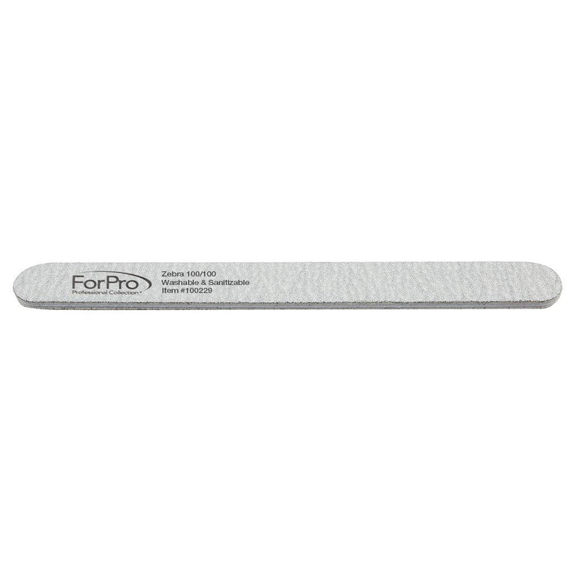 [Australia - AusPower] - ForPro Professional Collection Zebra Foam Board (100/100 Grit) Double-Sided Manicure Nail File, Black, 50 Count 100/100 Grit 