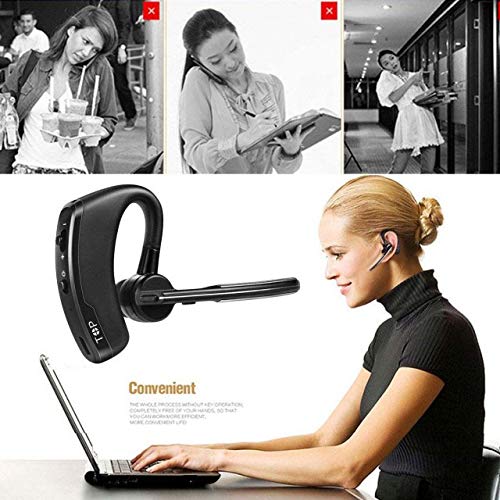 [Australia - AusPower] - Bluetooth Headset,Wireless Earpiece Hands Free Stereo Headphones Business Earphones in-Ear Earbuds with Noise Canceling Mic for Business/Office/Driving Call, Work for iPhone/Samsung/Android Bluetooth Headset 