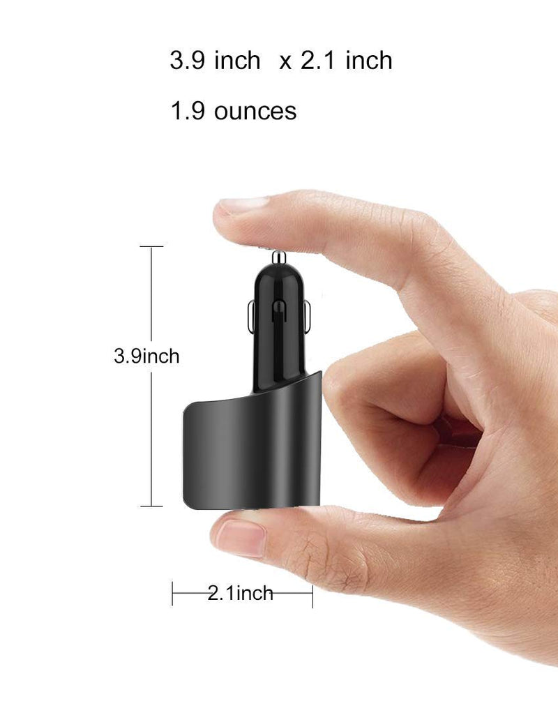 [Australia - AusPower] - Car Charger Extension Cigarette Lighter Adapter,Socket Splitter with 3 USB and Voltage Meter,Compatible with iPhone 13,12,12 Pro Max,iPad,Samsung,fit for 12V/24V Automobile Outlet (BlackQC3.0) BlackQC3.0 