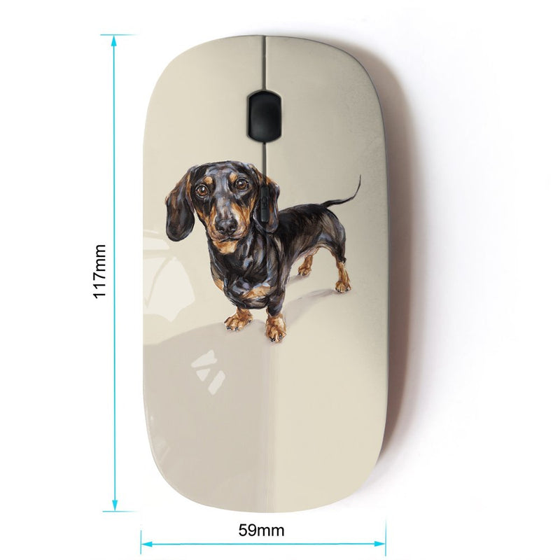 [Australia - AusPower] - KOOLmouse [ Optical 2.4G Wireless Mouse ] [ Dachshund Badger Dog Black Brown ] 