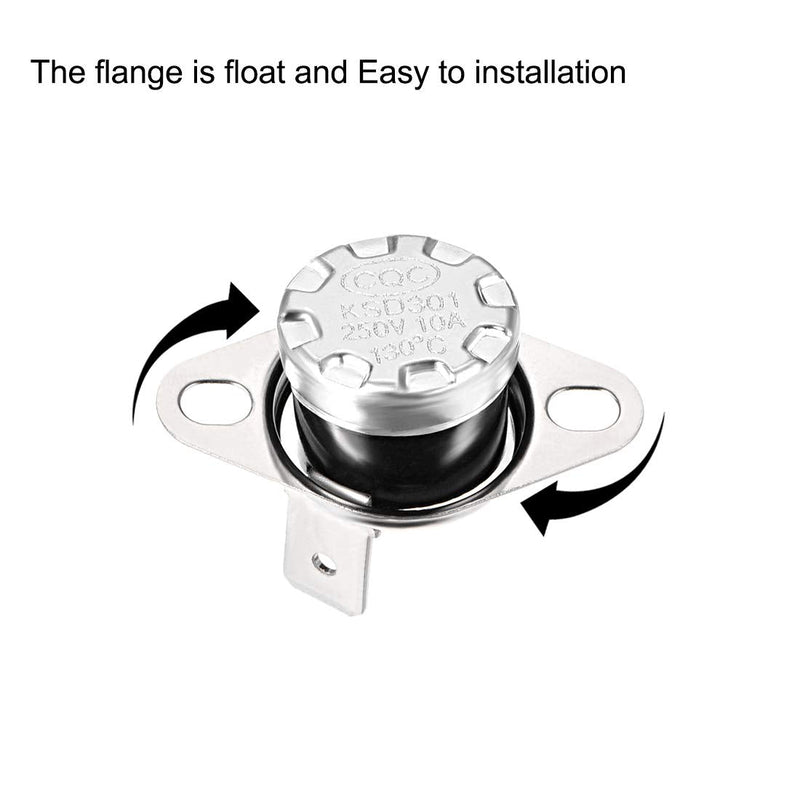 [Australia - AusPower] - uxcell KSD301 Thermostat 130°C/266°F Normally Closed N.C Adjust Snap Disc Temperature Switch for Microwave,Oven,Coffee Maker 5pcs 