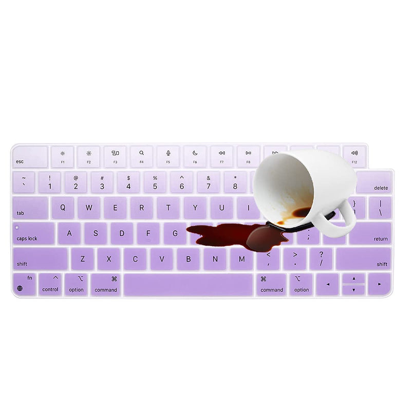 [Australia - AusPower] - Keyboard Cover for Apple iMac 24 Inch Magic Keyboard Cover with Touch ID, Thinnest Keyboard Skin for 2022 2021 iMac 24 Model A2449 A2450, iMac Magic M1 Chip Keyboard Accessories-Glpurple Gradualpurple 