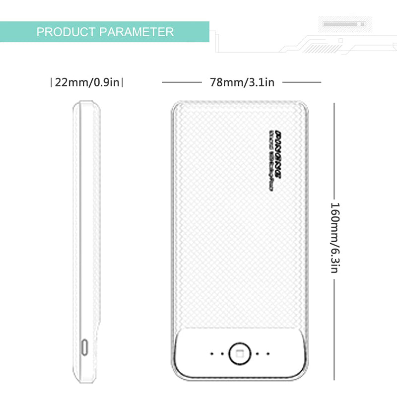 [Australia - AusPower] - Portable Charger, Mobile Phone External Battery Pack, Spare Charger, 20000mah Large Capacity Wireless Mobile Power Bank, with Led, Compatible with iPhone Android Mobile Phone Power Bank 939 